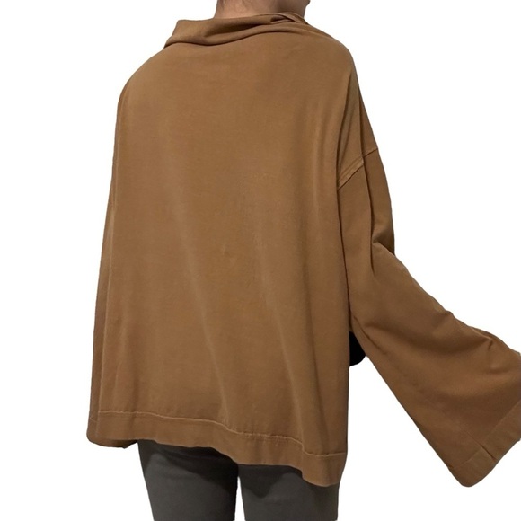 Free People Flare Sleeve Blouse Top Oversized Slouchy Boho Casual Size Large - Picture 3 of 7